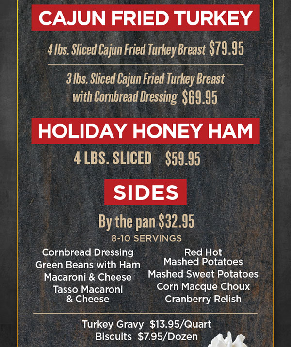 Let Copeland's do the cooking for your holiday party! (Catering Menu)