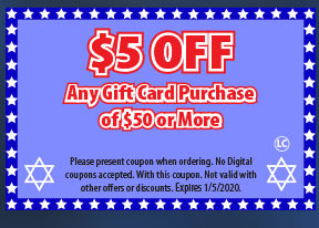 $5 Off Gift Cards (Click) Here