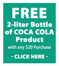 FREE Two liter bottle of COCA COLA Product, with any $20 purchase - Click here