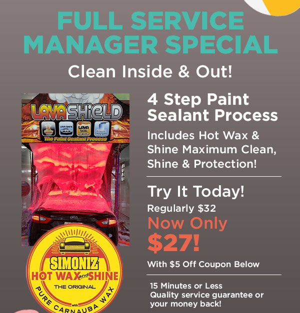 Full Service Manager Special Now Only $27!
