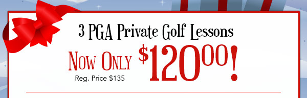 3 PGA Private Golf Lessons, Reg: $135, ONLY $120!