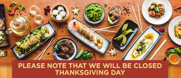 Please note that we will be closed Thanksgiving Day